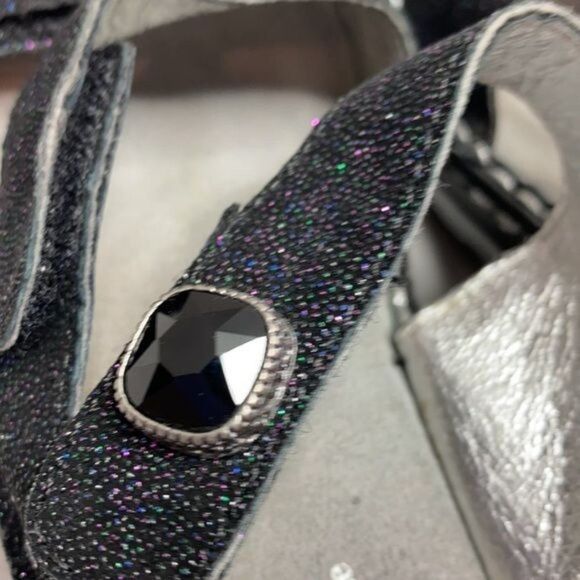 ALEGRIA Loti Slip On Wedge Sandal Glitteroti Black - Picture 6 of 13